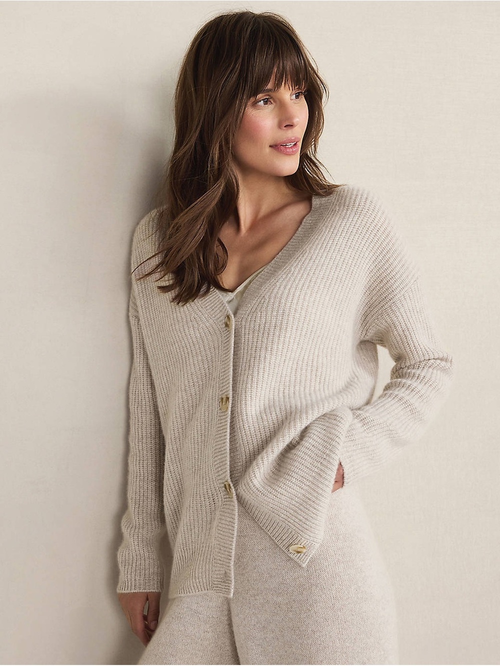 Haven Well Within Cashmere Shaker Stitch Cardigan Size Medium